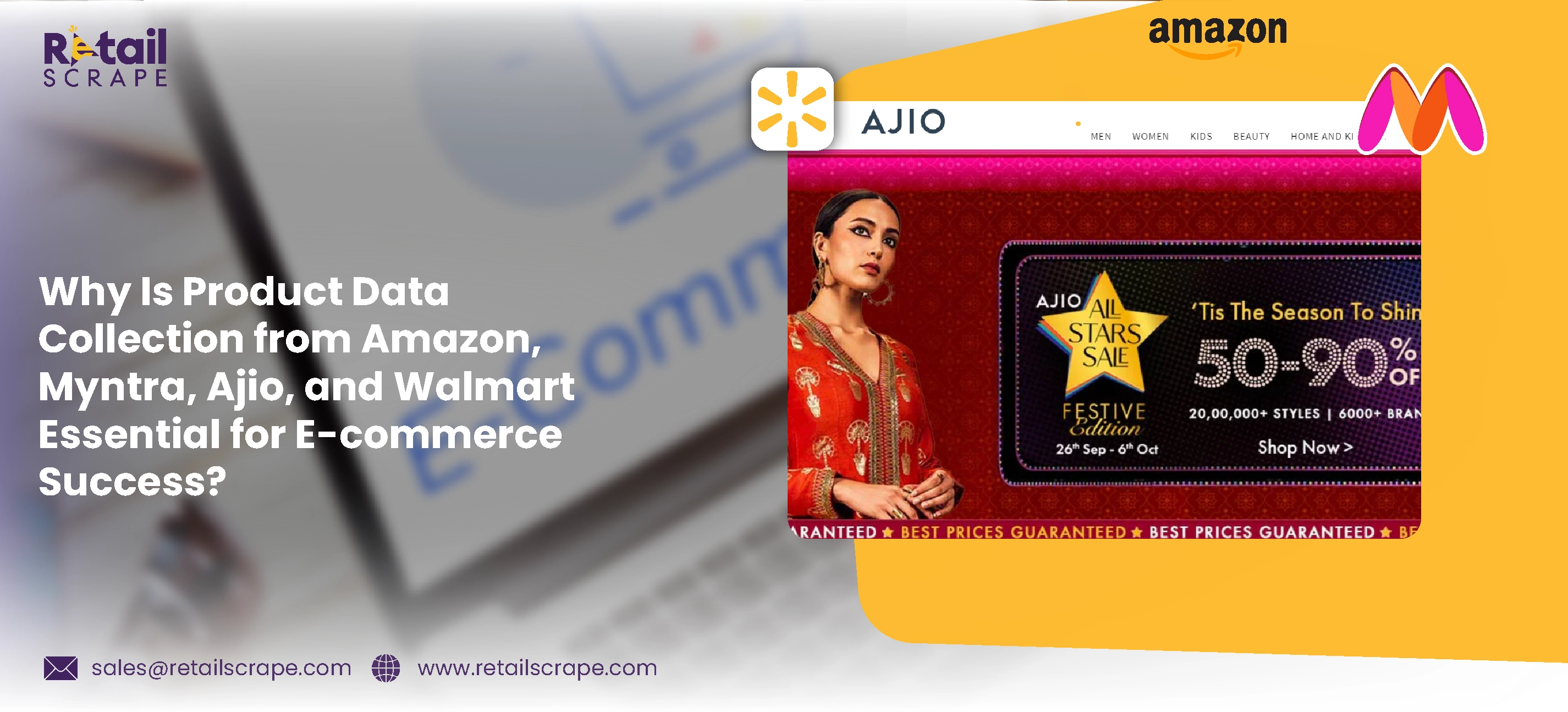 Why Is Product Data Collection from Amazon, Myntra, Ajio, and Walmart Essential for E-commerce Success